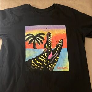 RVCA Black Tee with Colorful Graphic